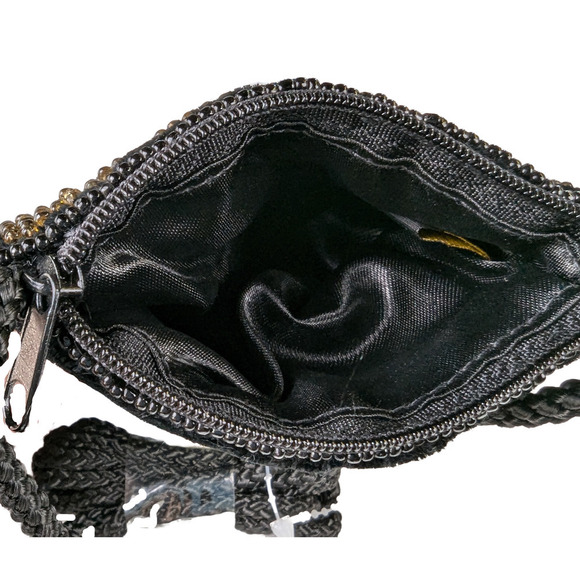 Small Beaded Leopard Print Bag with strap - Picture 3 of 5